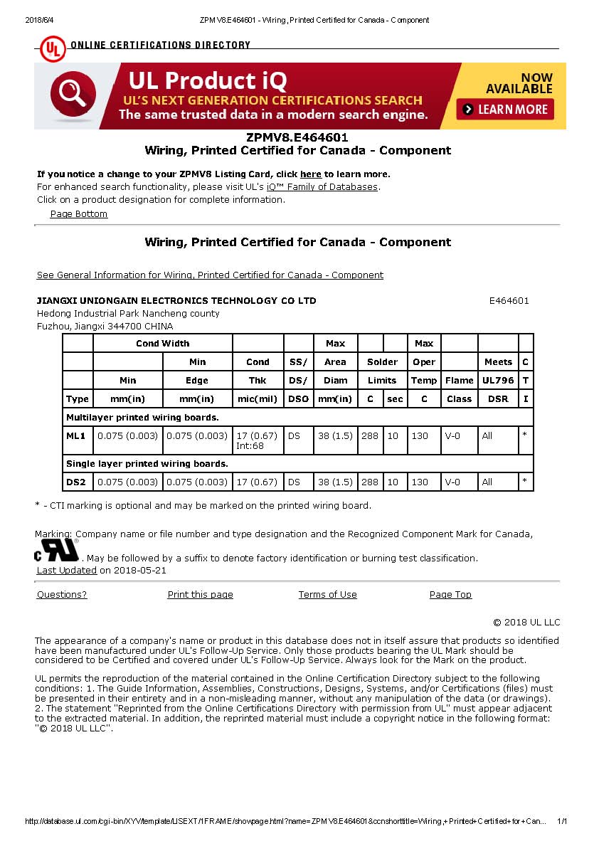CUL certification certificate